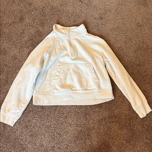 Girls Cream Half-Zip Sweater